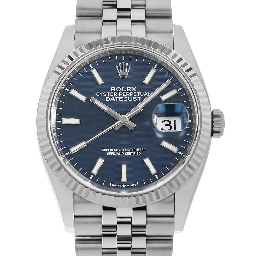 ROLEX DATEJUST BLUE FLUTED MOTIF BAR JUBILEE BRACELET (1 of 7)