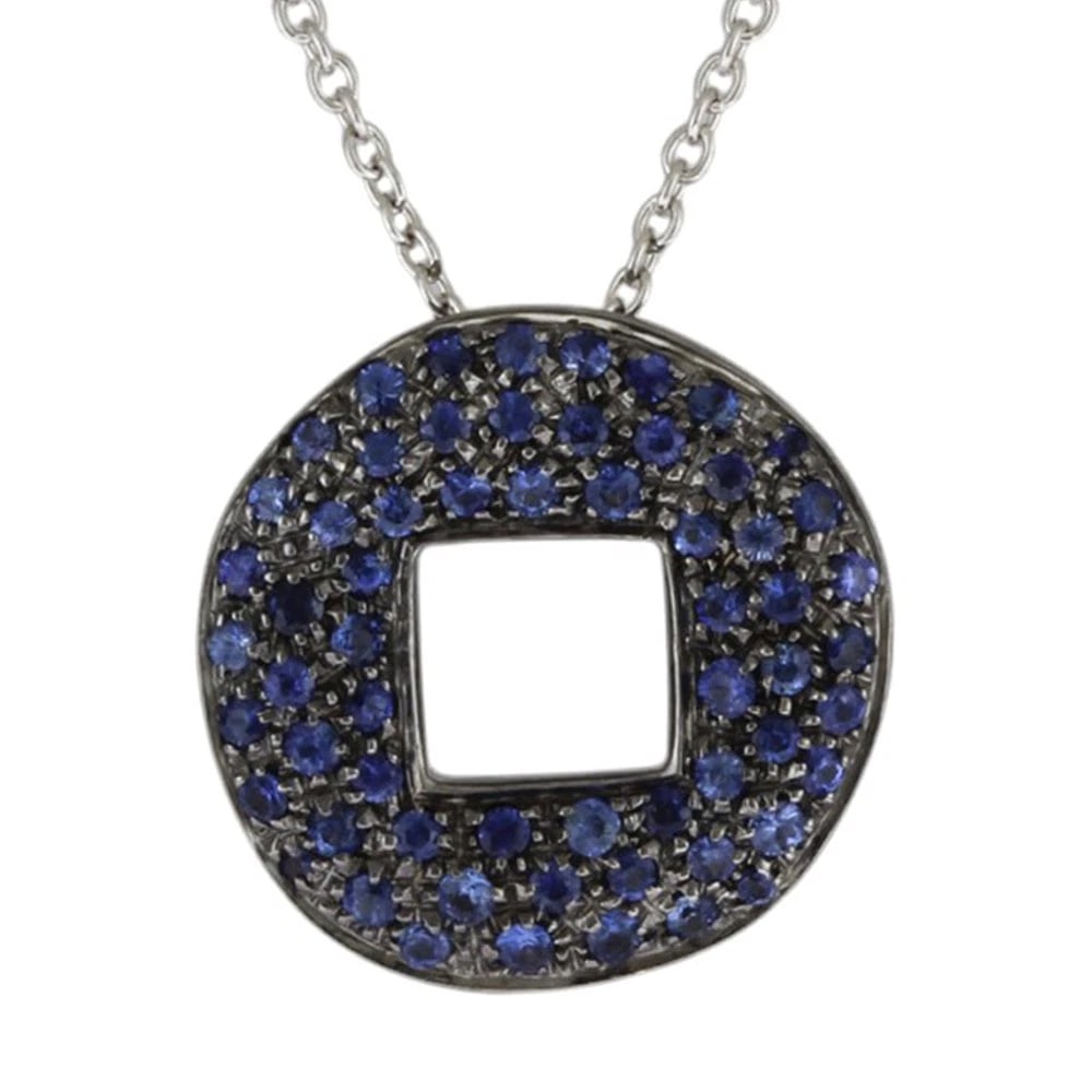 POMELLATO NECKLACE K18 WHITE GOLD SAPPHIRE: Pomellato Necklace K18 white gold sapphire Brand: Pomellato Type: Necklace Material: K18 white gold Color: Silver Size: Total Length:42cm Chain width:1.2mm Adjuster can position (distance from bra
