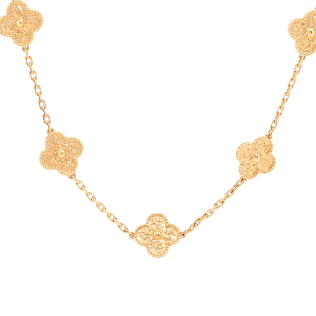 VAN CLEEF & ARPELS VINTAGE ALHAMBRA 20P NECKLACE 750(YG): Van Cleef & Arpels Vintage Alhambra 20P Necklace 750(YG) Brand: Van Cleef & Arpels Type: Necklace Material: 750(YG) Color: Not Specified Size: Size(CM) Chain length:85.4 Accessories: None