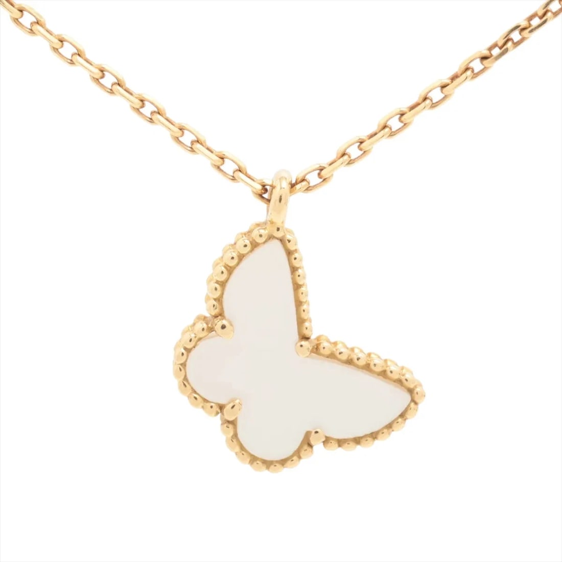VAN CLEEF & ARPELS SWEET ALHAMBRA PAPILLON SHELLS NECKLACE 750(YG): Van Cleef & Arpels Sweet Alhambra Papillon shells Necklace 750(YG) Brand: Van Cleef & Arpels Type: Necklace Material: 750(YG) Color: Not Specified Size: Size(CM) Chain length:41.1 Accessories: No