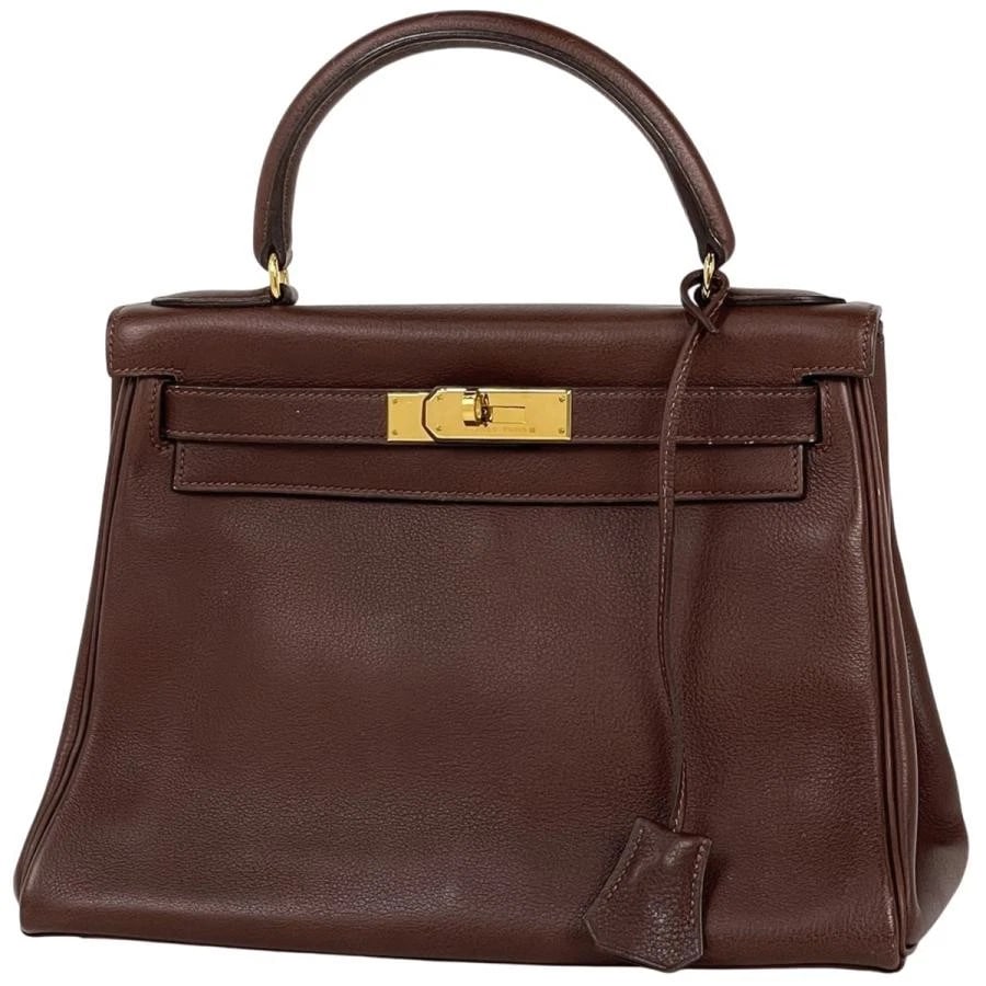 HERMES KELLY 28 2-WAY SHOULDER BAG VAUGAN LEATHER MAROON: Hermes Kelly 28 2-Way Shoulder Bag Vaugan Leather Maroon Brand: HERMES Type: Shoulder Bag Material: Vauxhall Gulliver Color: Maron Size: Dimensions: W28cm × H20cm × D11cm Accessories: None