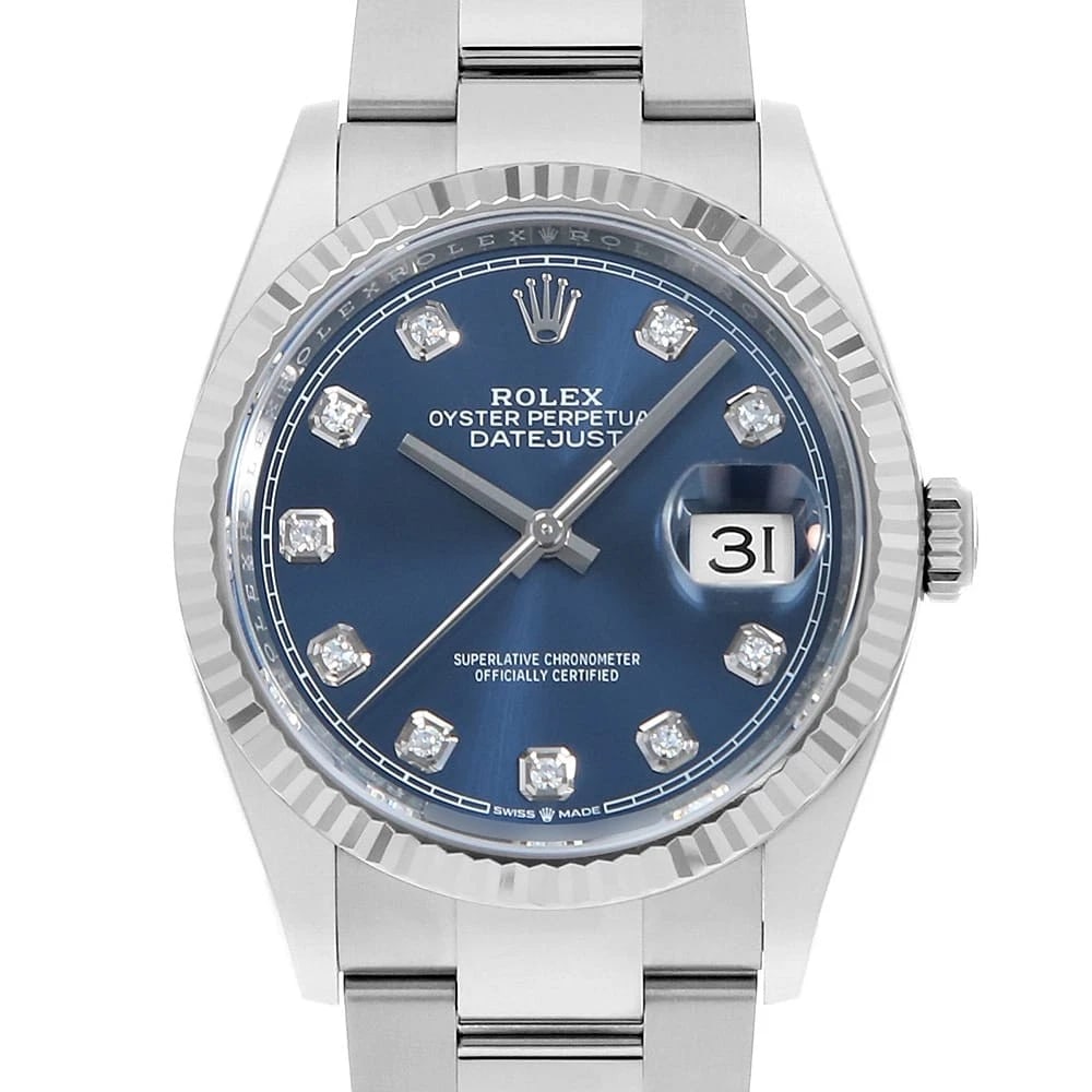 ROLEX DATEJUST DIAMOND BLUE OYSTER BRACELET (1 of 8)