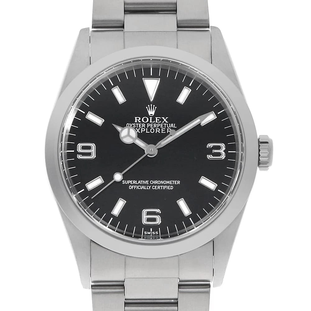 ROLEX EXPLORER I BLACK A: ROLEX Explorer I black A Brand: ROLEX Type: Wrist watch Material: Band Material Stainless Steel, Case Material Stainless Steel Color: Black Size: Band Size 18cm (7.1inch), Case Size Case:W36mm Cir