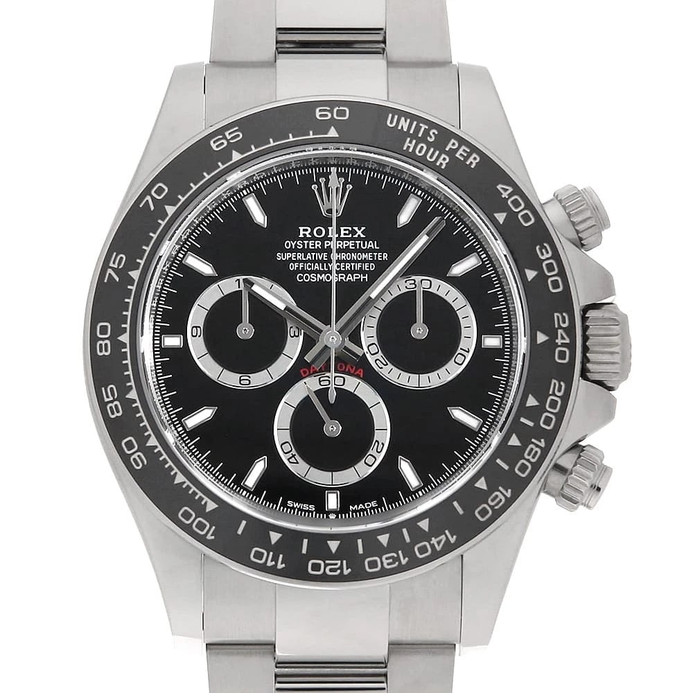ROLEX COSMOGRAPH DAYTONA BLACK: ROLEX Cosmograph Daytona black Brand: ROLEX Type: Wrist watch Material: Band Material Stainless Steel, Case Material Stainless Steel Color: Black Size: Band Size 19cm (7.5inch), Case Size Case:W40