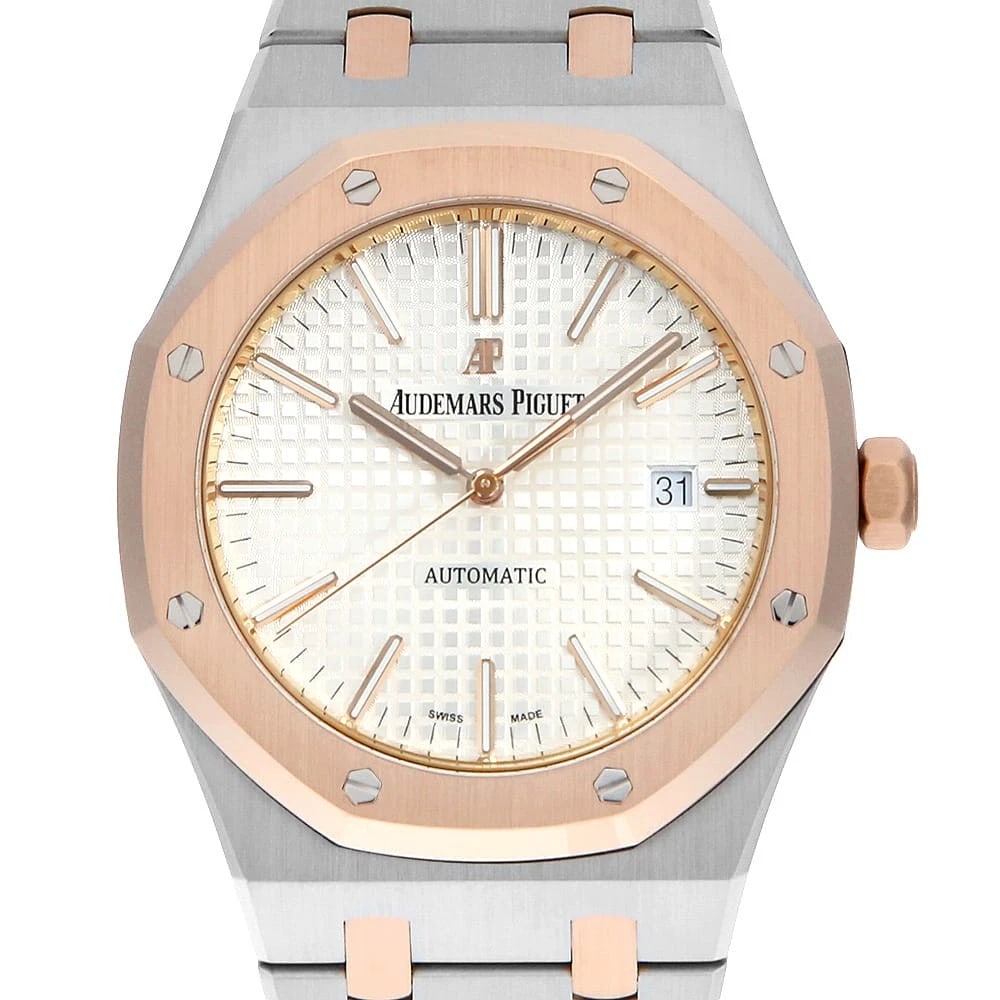 AUDEMARS PIGUET ROYAL OAK: AUDEMARS PIGUET Royal oak Brand: AUDEMARS PIGUET Type: Wrist watch Material: Band Material Stainless Steel/Pink Gold, Case Material Stainless Steel Color: Silver Size: Band Size 18cm (7.1inch), Ca