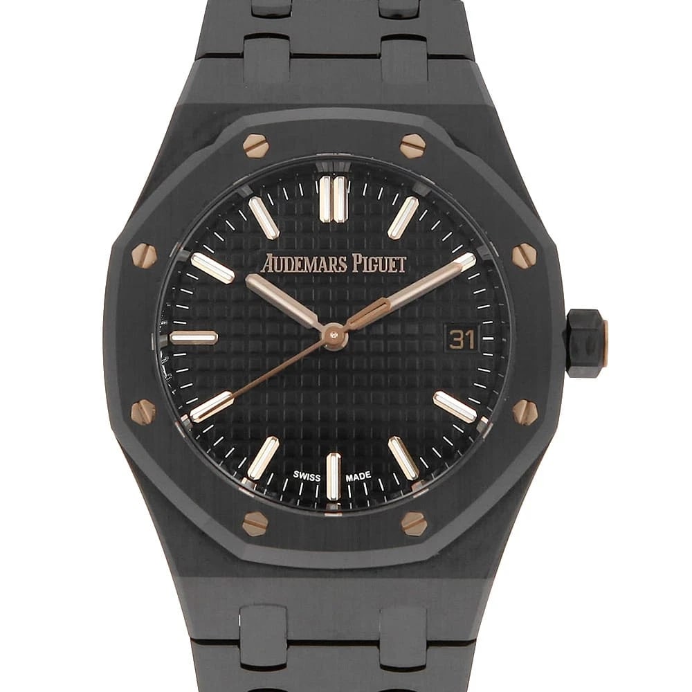 AUDEMARS PIGUET ROYAL OAK AUTOMATIC: AUDEMARS PIGUET Royal Oak Automatic Brand: AUDEMARS PIGUET Type: Wrist watch Material: Band Material Ceramic, Case Material Ceramic Color: Black Size: Band Size 17cm (6.7inch), Case Size Case:W34m