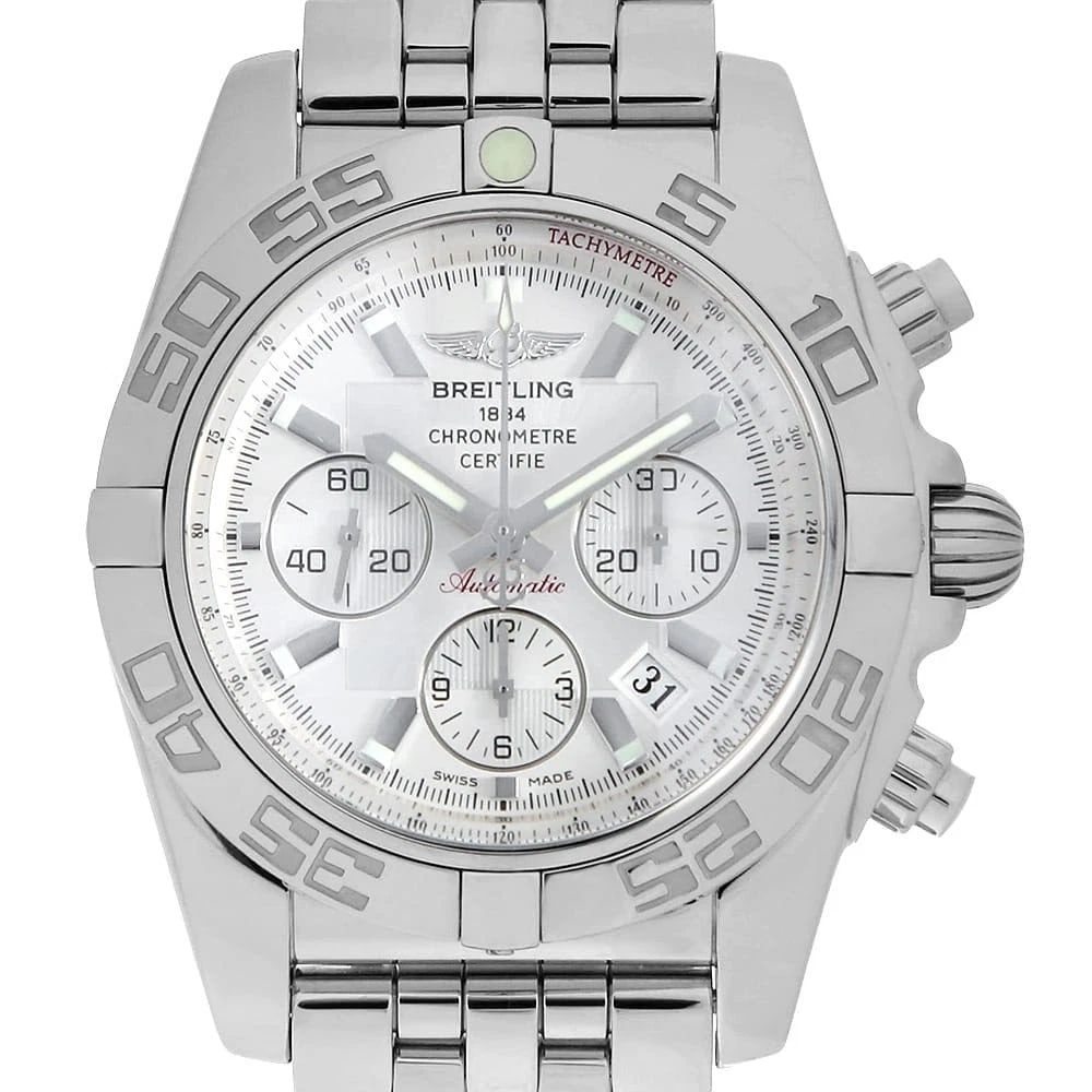 BREITLING CHRONO: BREITLING Chrono Brand: BREITLING Type: Wrist watch Material: Band Material Stainless Steel, Case Material Stainless Steel Color: Silver Size: Band Size 20.5cm (8.1inch), Case Size Case:W44mm Circ