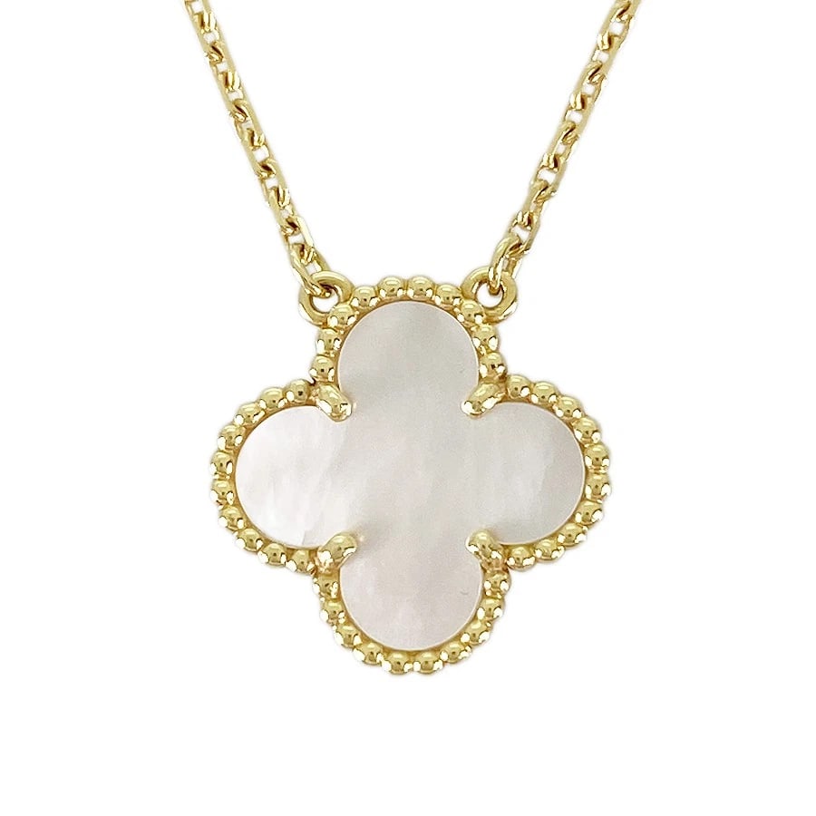 VAN CLEEF & ARPELS VINTAGE ALHAMBRA YELLOW GOLD SHELL NECKLACE: Van Cleef & Arpels Vintage Alhambra Yellow gold shell Necklace Brand: Van Cleef & Arpels Type: Necklace Material: 18K Yellow Gold shell Color: Gold Size: 14.5mm×14.5mm Necklace full length:41cm