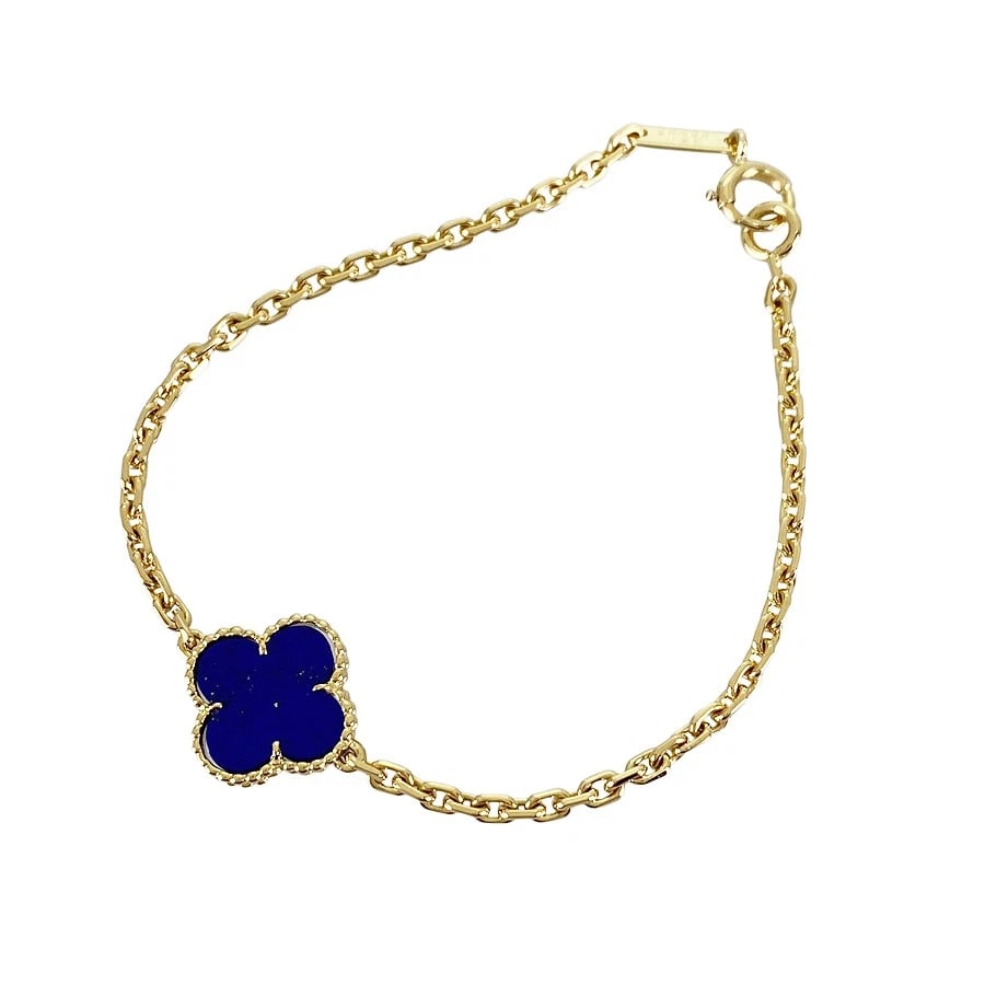 VAN CLEEF & ARPELS VINTAGE ALHAMBRA LAPIS LAZULI BRACELET: Van Cleef & Arpels Vintage Alhambra Lapis Lazuli Bracelet Brand: Van Cleef & Arpels Type: Bracelet Material: 18K Yellow Gold Color: Gold Size: 14.2mm×14.2mm Wrist 17cm Accessories: None Ac