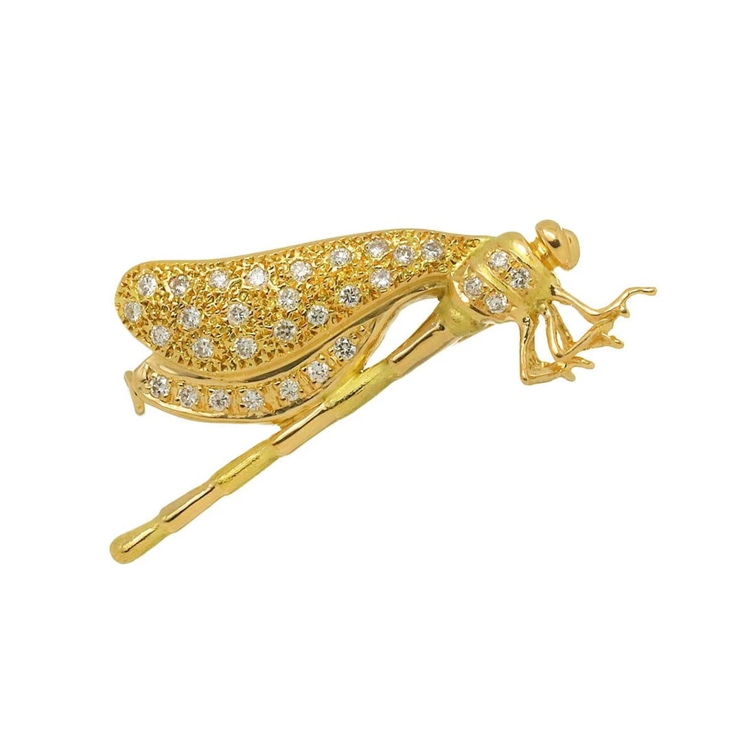 DIAMOND BROOCH 18K YELLOW GOLD 750: Diamond Brooch 18K Yellow Gold 750 Brand: Unbranded Type: Brooch Material: 750 Yellow Gold Main Stone Natrual Color: Gold Size: W 22 x H 39.4mm Thickness: 7.7mm Accessories: None Accessori