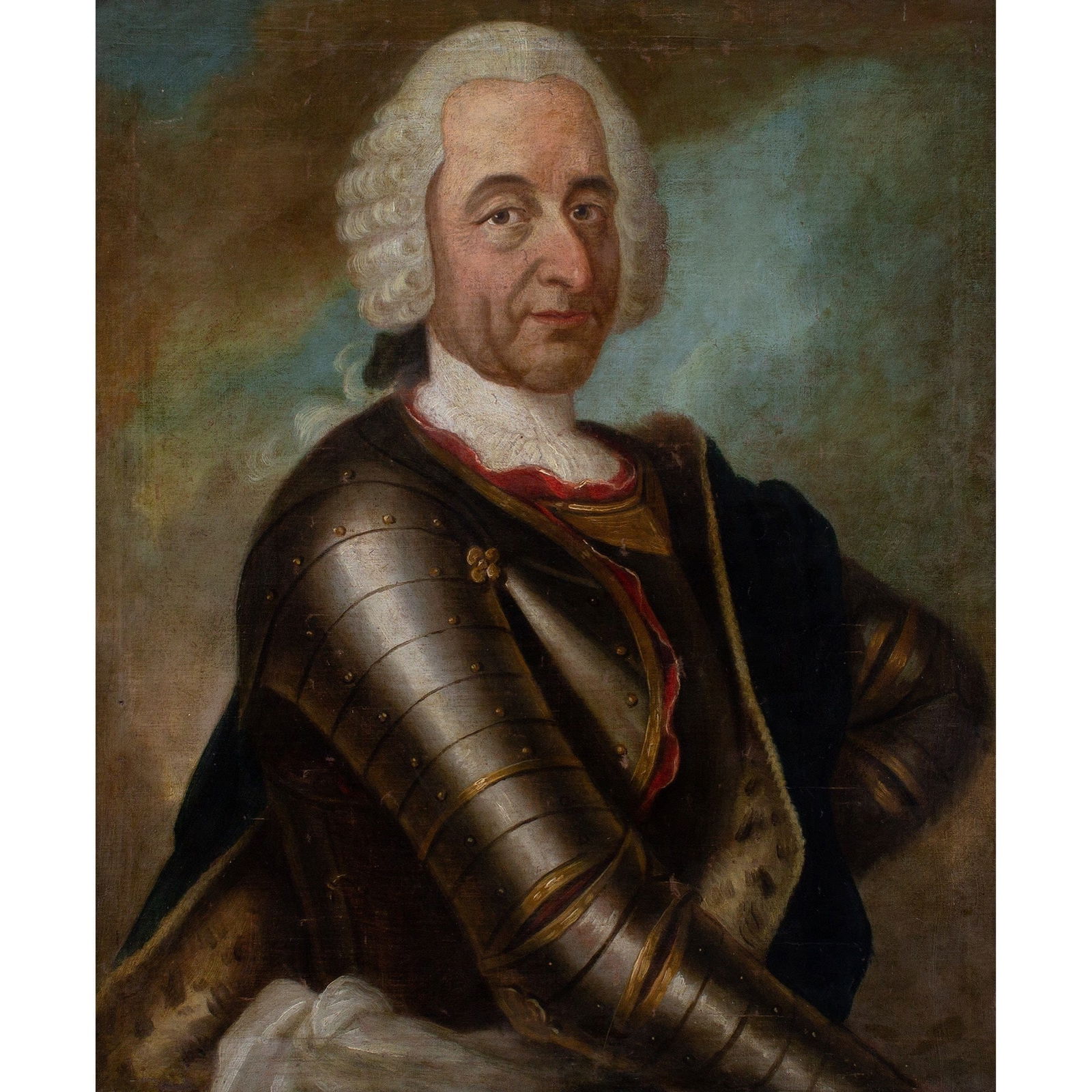 GERMAN SCHOOL PORTRAIT OF AN ARISTOCRAT WEARING ARMOUR, MID-18TH CENTURY (1 of 7)