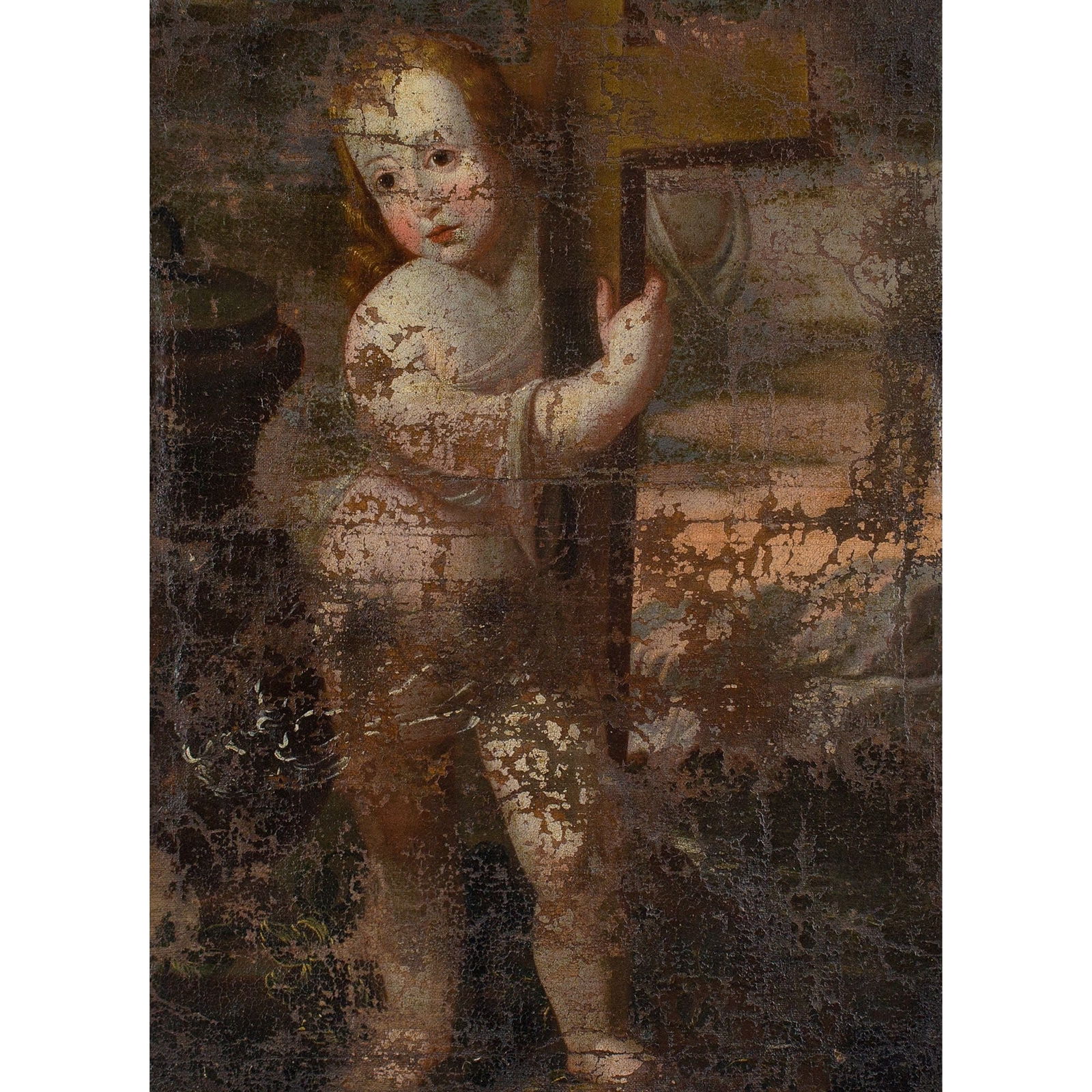 18TH-CENTURY SPANISH SCHOOL JESUS THE CHILD EMBRACING THE CROSS (1 of 7)