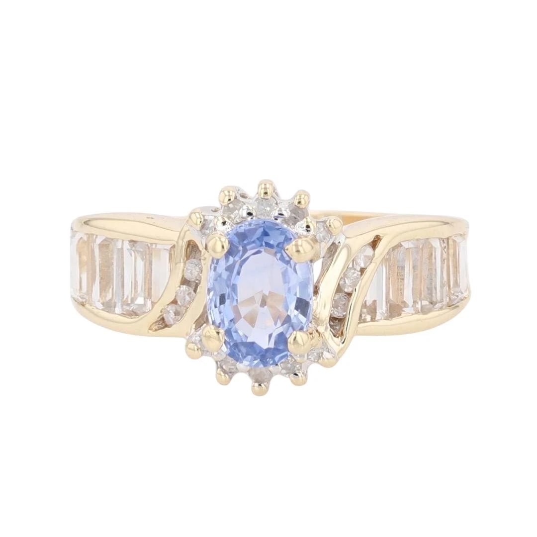 OVAL CUT SAPPHIRE WITH DIAMOND RING (1 of 2)