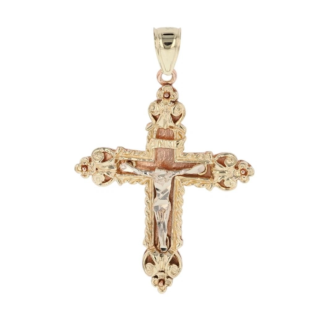 RELIGIOUS CRUCIFIX CROSS PENDANT CHAIN 14K (1 of 5)