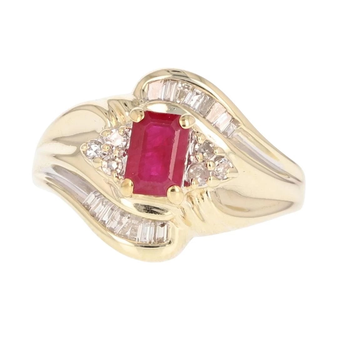 LAB-CREATED RUBY WITH DIAMOND RING (1 of 2)