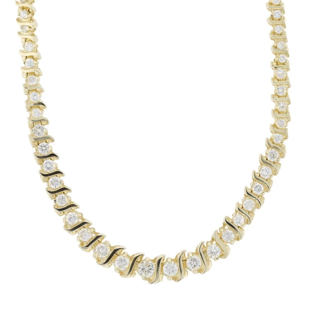 DIAMOND GRADUATED S-LINK NECKLACE (1 of 5)