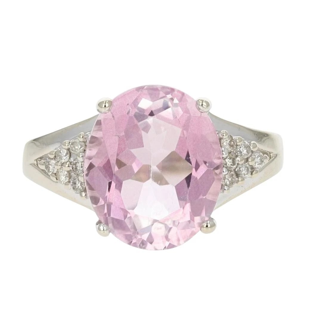 OVAL PINK TOURMALINE WITH DIAMOND RING (1 of 2)