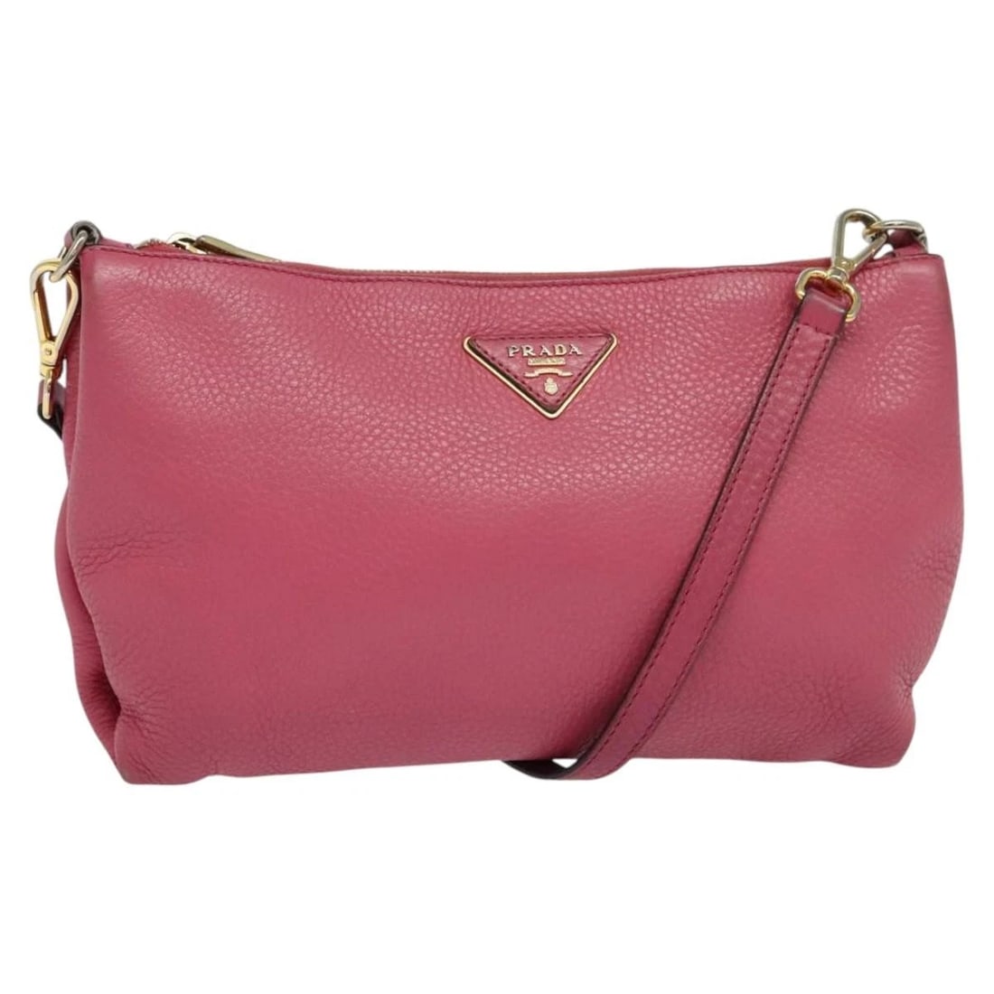 PRADA SHOULDER BAG LEATHER PINK GOLD: PRADA Shoulder Bag Leather Pink Gold Brand: PRADA Type: Shoulder Bag Material: Leather Color: Pink / Gold Size: W10.2 x H7.5 x D0.8inch(Approx) Shoulder Drop:25.2 - 26.4inch(Approx) Accessories: