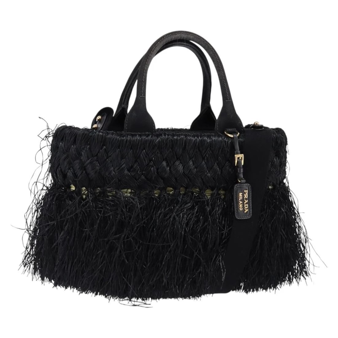 PRADA BNONEET BAG HAND BAG: PRADA Bnoneet bag Hand Bag Brand: PRADA Type: Hand Bag Material: Wood Color: Black / Gold Size: W6.3 x H7.9 x D4.3inch(Approx) Shoulder Drop:18.9inch(Approx) Handle Drop:5.5inch(Approx) Accessori