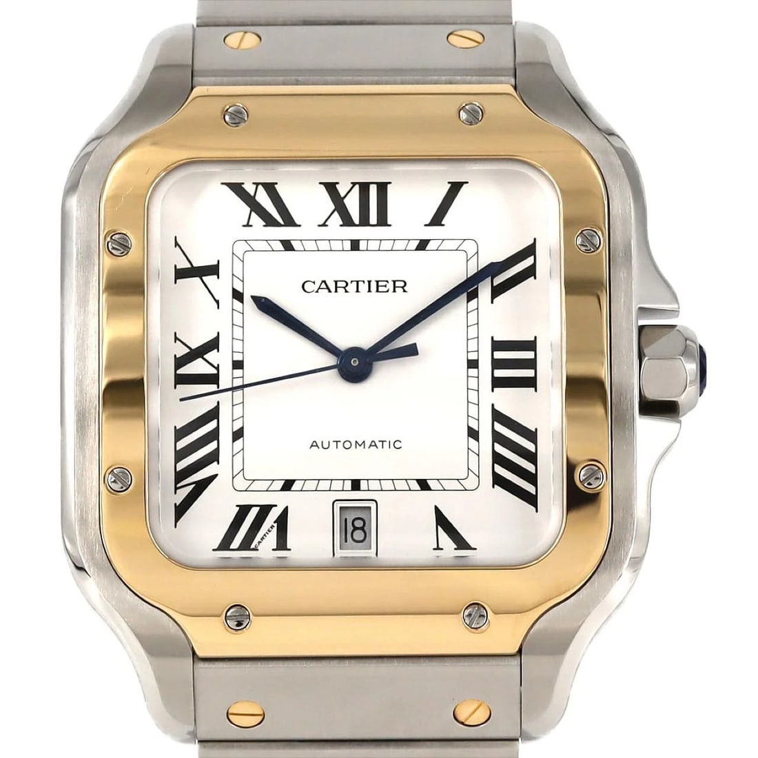 CARTIER SANTOS LM GOLD & STEEL SSXYG AUTOMATIC WATCH (1 of 5)