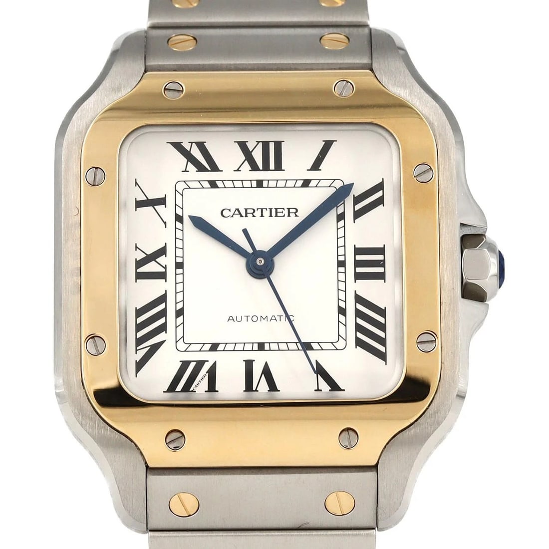 CARTIER SANTOS MM GOLD & STEEL SSXYG AUTOMATIC WATCH (1 of 6)