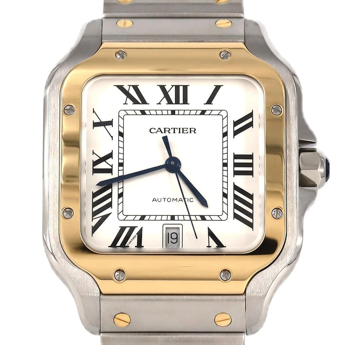 CARTIER SANTOS LM GOLD & STEEL SSXYG AUTOMATIC WATCH (1 of 5)