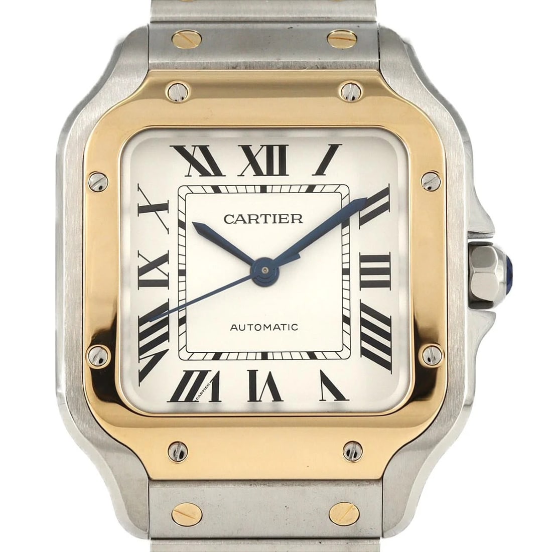 CARTIER SANTOS MM GOLD & STEEL SSXYG AUTOMATIC WATCH (1 of 6)