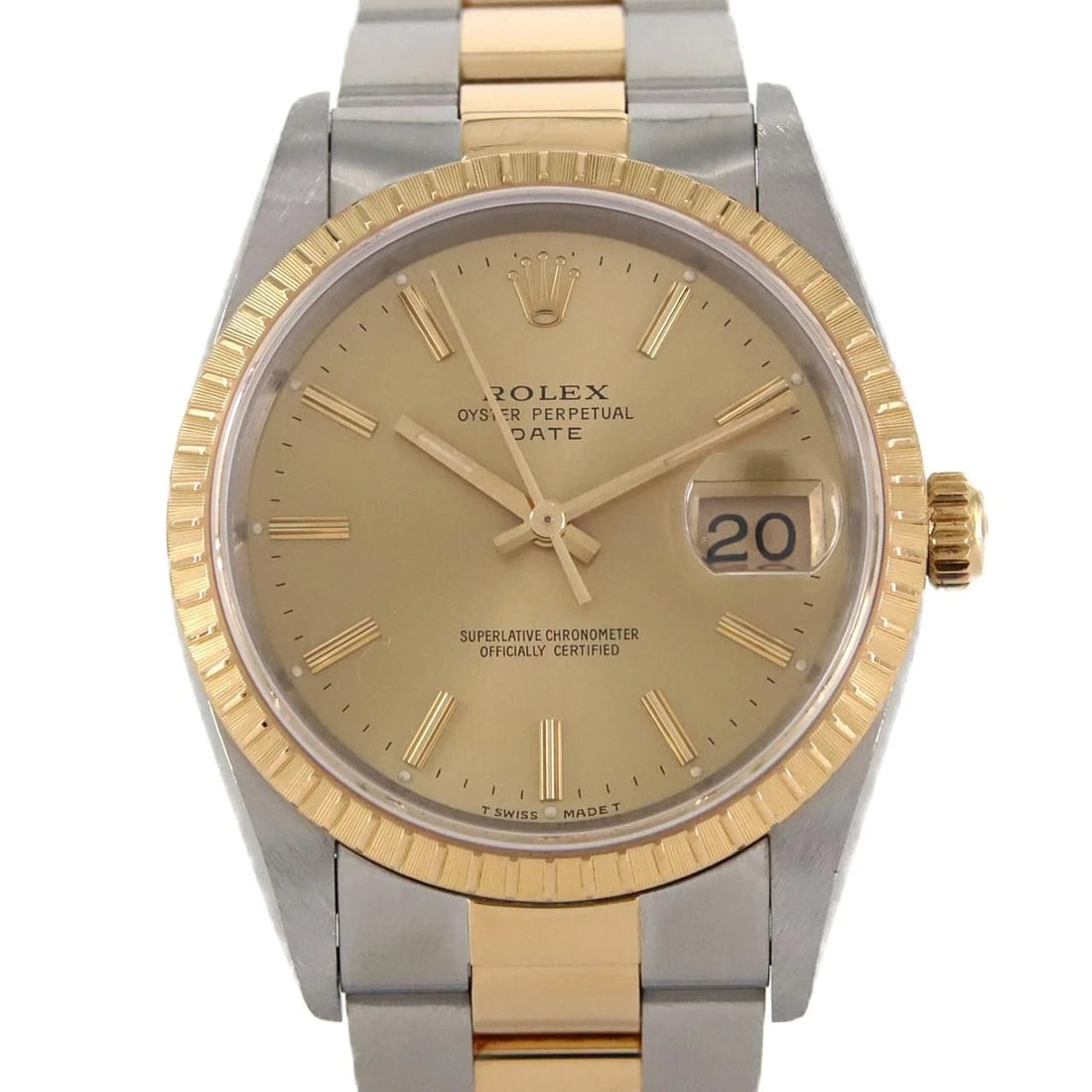 ROLEX OYSTER PERPETUAL DATE SSXYG AUTOMATIC WATCH (1 of 6)