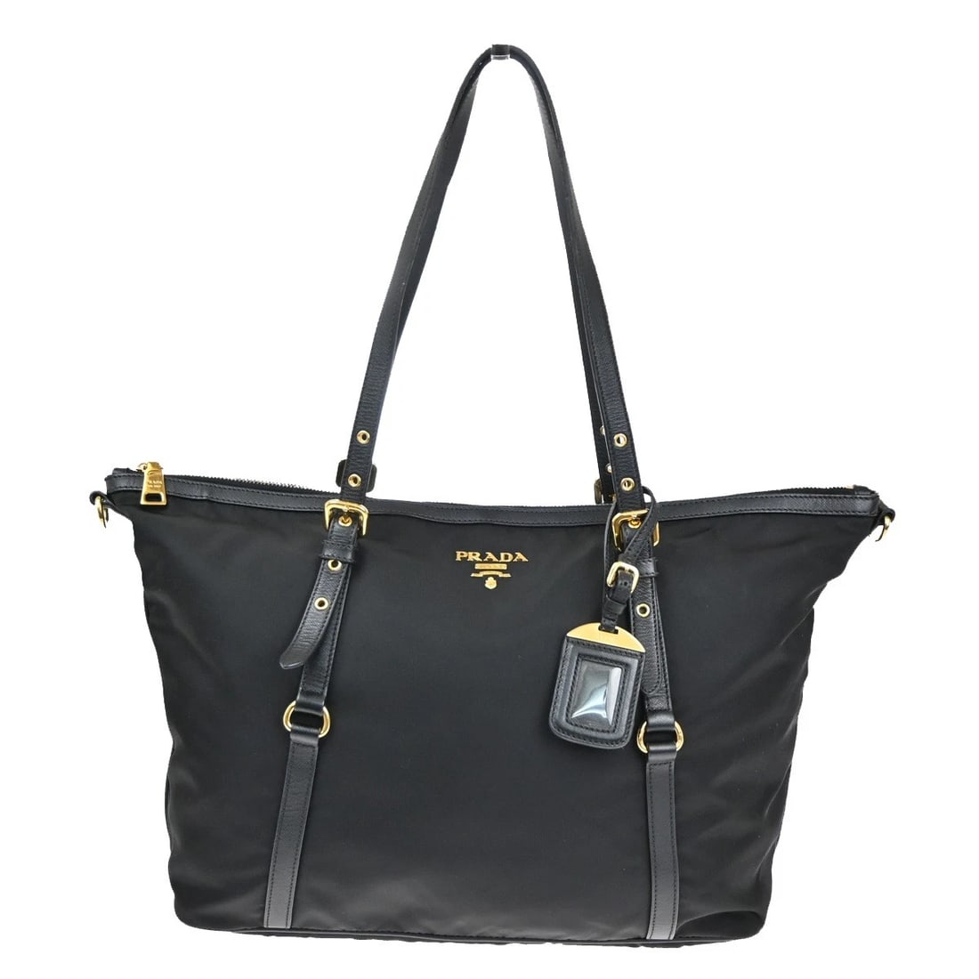 PRADA LOGO TESSUTO SAFFIANO SHOULDER BAG NYLON LEATHER BLACK: PRADA Logo Tessuto Saffiano Shoulder Bag Nylon Leather Black Brand: PRADA Type: Shoulder Bag Material: Nylon Leather Color: Black Size: W 14.2 x H 11.4 x D 5.5 " (approx.) SHOULDER DROP ( inch /cm