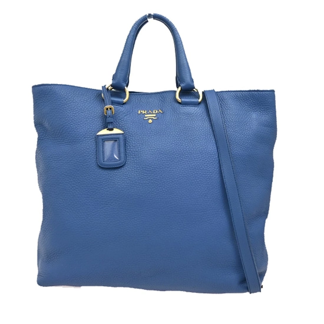 PRADA LOGO 2WAY SHOULDER HAND BAG LEATHER BLUE: PRADA Logo 2Way Shoulder Hand Bag Leather Blue Brand: PRADA Type: Hand Bag Material: Leather Color: Blue Size: W 14.2 x H 13.4 x D 5.9 " (approx.) SHOULDER DROP ( inch /cm ) 19.7 - 21.7 "/ 50 - 55