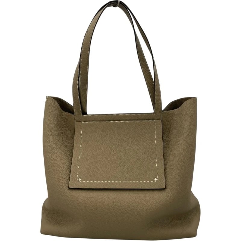 HERMES CABASSERIE 46 TOTE BAG: HERMES Cabasserie 46 Tote Bag Brand: HERMES Type: Tote Bag Material: Taurillon Clemence Color: Etope Size: W14.4 x H13.4x D5.5inch Accessories: None Accessories Notice: When purchasing pre