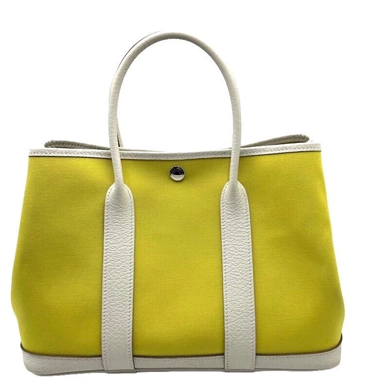 HERMES GARDEN PARTY TPM HANDBAG: HERMES Garden party TPM Handbag Brand: HERMES Type: Handbag Material: Toile / Negonda Color: Souffle x Clay Size: W11.8 x H8.3x D5.5inch Accessories: None Accessories Notice: When purchasi