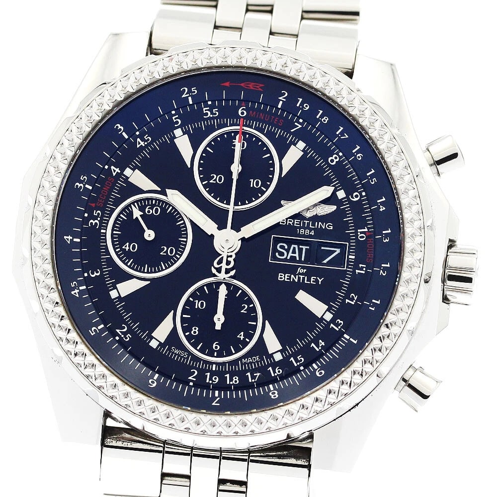 BREITLING BENTLEY CHRONOGRAPH AUTOMATIC WATCH: BREITLING Bentley Chronograph Automatic Watch Brand: BREITLING Type: Wristwatch Material: Band Material Stainless Steel, Case Material Stainless Steel Color: Band Color Silver, Case Color Silver, D