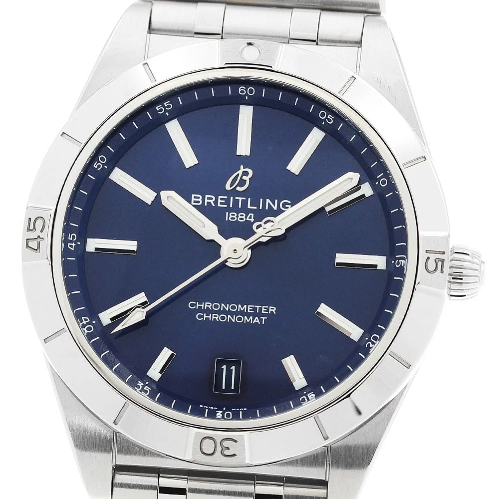 BREITLING CHRONOMAT AUTOMATIC NAVY DIAL AUTOMATIC WATCH: BREITLING Chronomat automatic Navy Dial Automatic Watch Brand: BREITLING Type: Wristwatch Material: Band Material Stainless Steel, Case Material Stainless Steel Color: Band Color Silver, Case Color