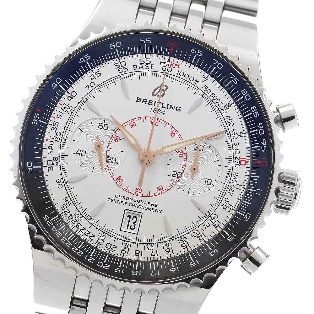 BREITLING NAVITIMER MONTBRILLANT CHRONOGRAPH WATCH: BREITLING Navitimer Montbrillant Chronograph Watch Brand: BREITLING Type: Wristwatch Material: Band Material Stainless Steel, Case Material Stainless Steel Color: Band Color Silver, Case Color Silv