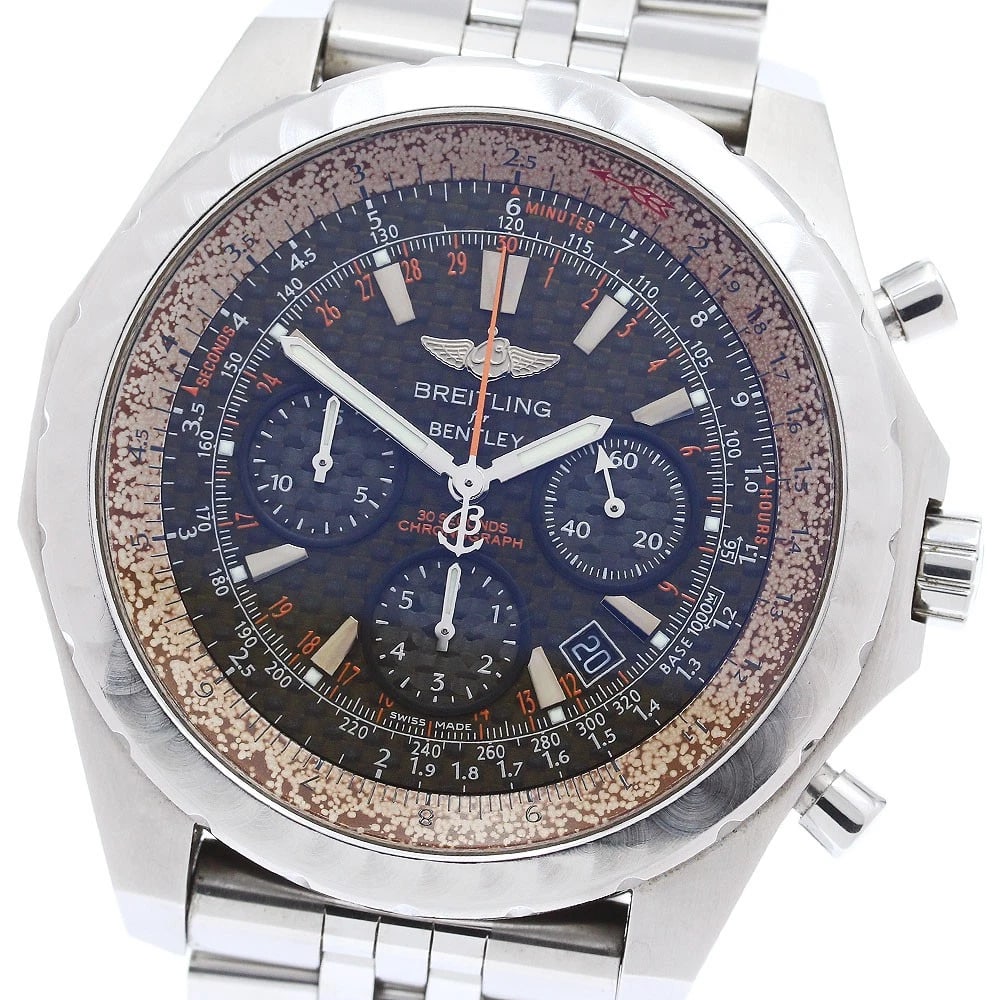 BREITLING BENTLEY CHRONOGRAPH BROWN DIAL AUTOMATIC WATCH: BREITLING Bentley Chronograph Brown Dial Automatic Watch Brand: BREITLING Type: Wristwatch Material: Band Material Stainless Steel, Case Material Stainless Steel Color: Band Color Silver, Case Colo