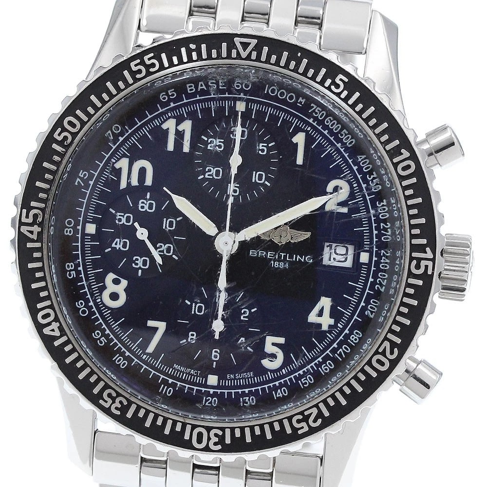 BREITLING CHRONOGRAPH AUTOMATIC WATCH: BREITLING Chronograph Automatic Watch Brand: BREITLING Type: Wristwatch Material: Band Material Stainless Steel, Case Material Stainless Steel Color: Band Color Silver, Case Color Silver, Dial Colo