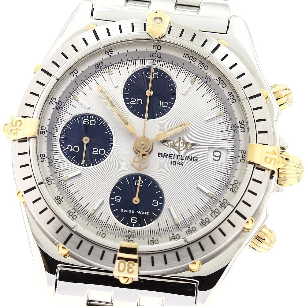 BREITLING CHRONOMAT SILVER / BLACK DIAL AUTOMATIC WATCH (1 of 3)
