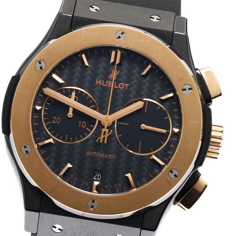 HUBLOT CLASSIC FUSION TITANIUM RX AUTOMATIC WATCH: HUBLOT Classic Fusion Titanium RX Automatic Watch Brand: HUBLOT Type: Wristwatch Material: Band Material rubber, Case Material Titanium/Ceramic/K18PG Color: Band Color black, Case Color Black / pin