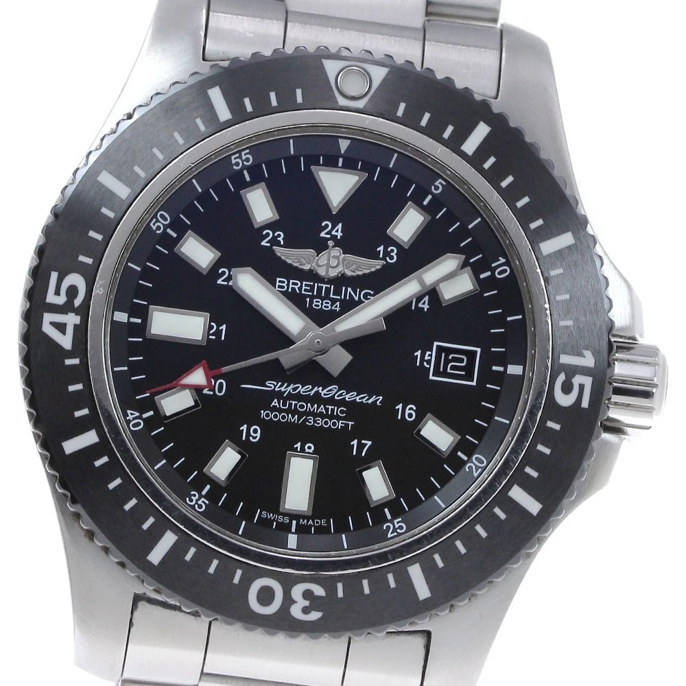 BREITLING SUPEROCEAN44 SPECIAL DATE AUTOMATIC WATCH: BREITLING SuperOcean44 Special Date Automatic Watch Brand: BREITLING Type: Wristwatch Material: Band Material Stainless Steel, Case Material Stainless Steel Color: Band Color Silver, Case Color Sil