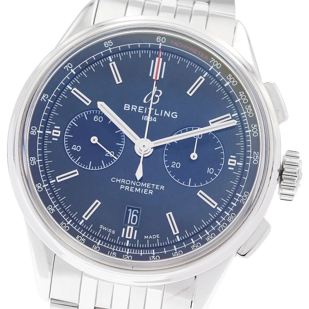 BREITLING PREMIER CHRONOGRAPH GREEN DIAL AUTOMATIC WATCH: BREITLING Premier Chronograph green Dial Automatic Watch Brand: BREITLING Type: Wristwatch Material: Band Material Stainless Steel, Case Material Stainless Steel Color: Band Color Silver, Case Colo