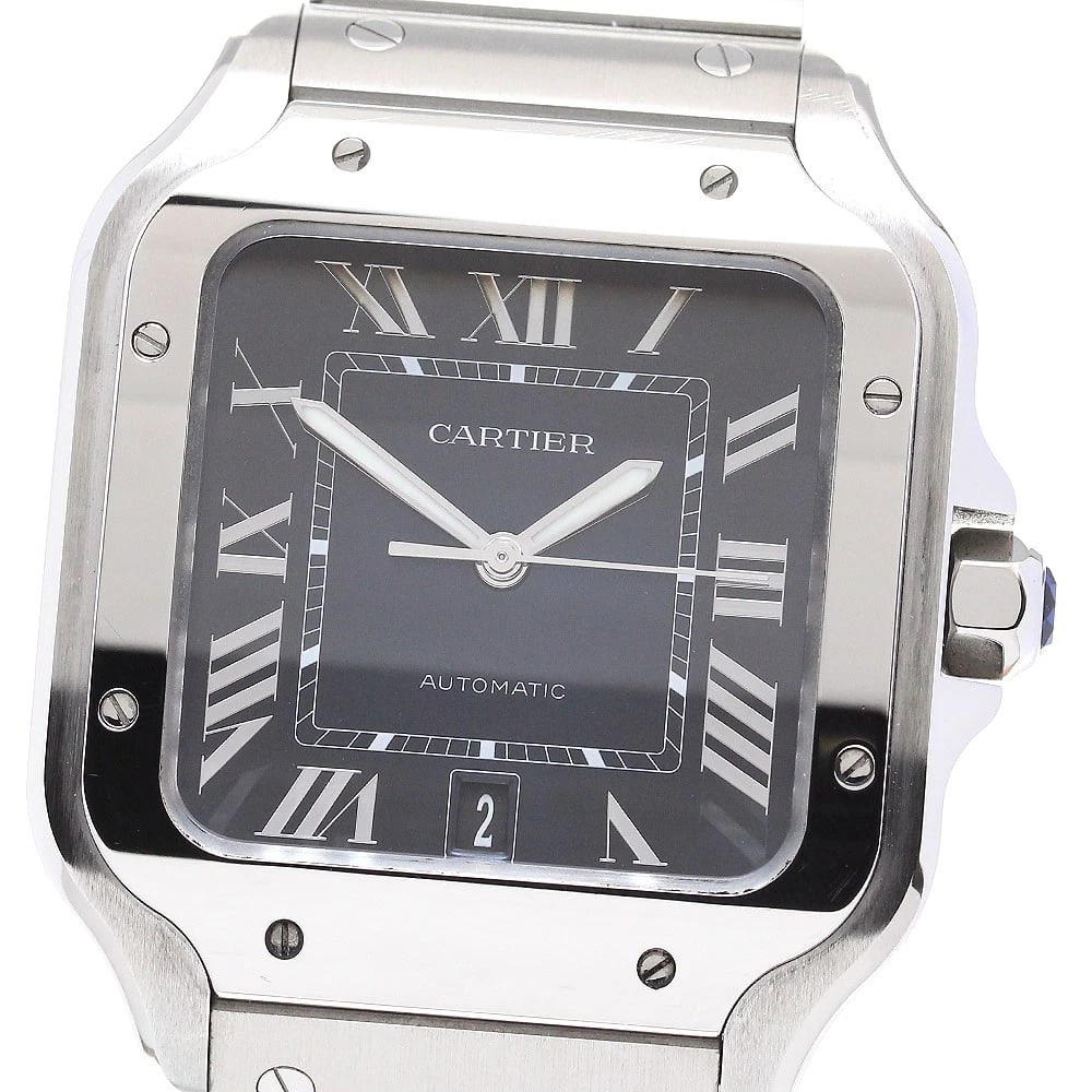 CARTIER SANTOS DATE NAVY DIAL AUTOMATIC WATCH (1 of 3)