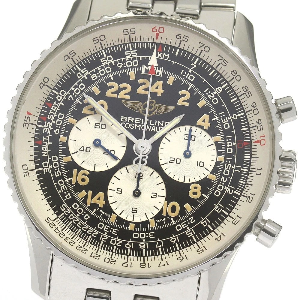 BREITLING NAVITIMER COSMONAUTE CHRONOGRAPH HAND WINDING: BREITLING Navitimer Cosmonaute Chronograph Hand Winding Brand: BREITLING Type: Wristwatch Material: Band Material Stainless Steel, Case Material Stainless Steel Color: Band Color Silver, Case Color