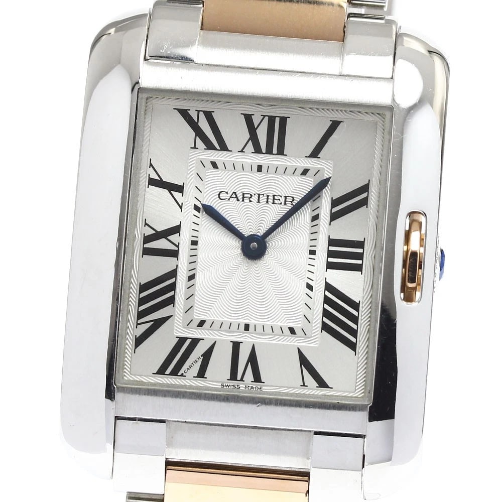 CARTIER TANK ANGLAISE MM 2 TONE SILVER DIAL QUARTZ WATCH (1 of 3)