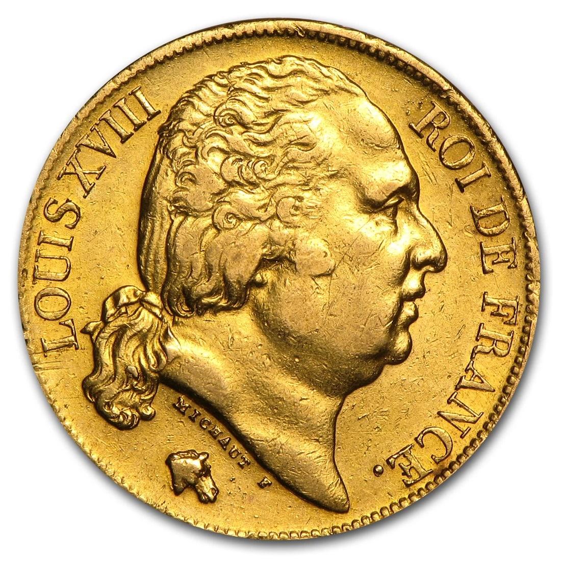 1816-1824 FRANCE GOLD 20 FRANCS LOUIS XVIII XF (1 of 2)