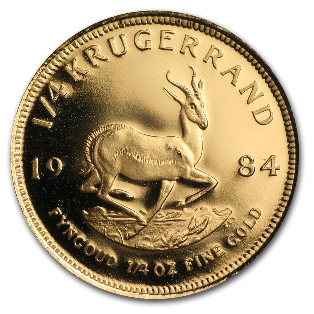 1984 SOUTH AFRICA 1/4 OZ PROOF GOLD KRUGERRAND (1 of 2)