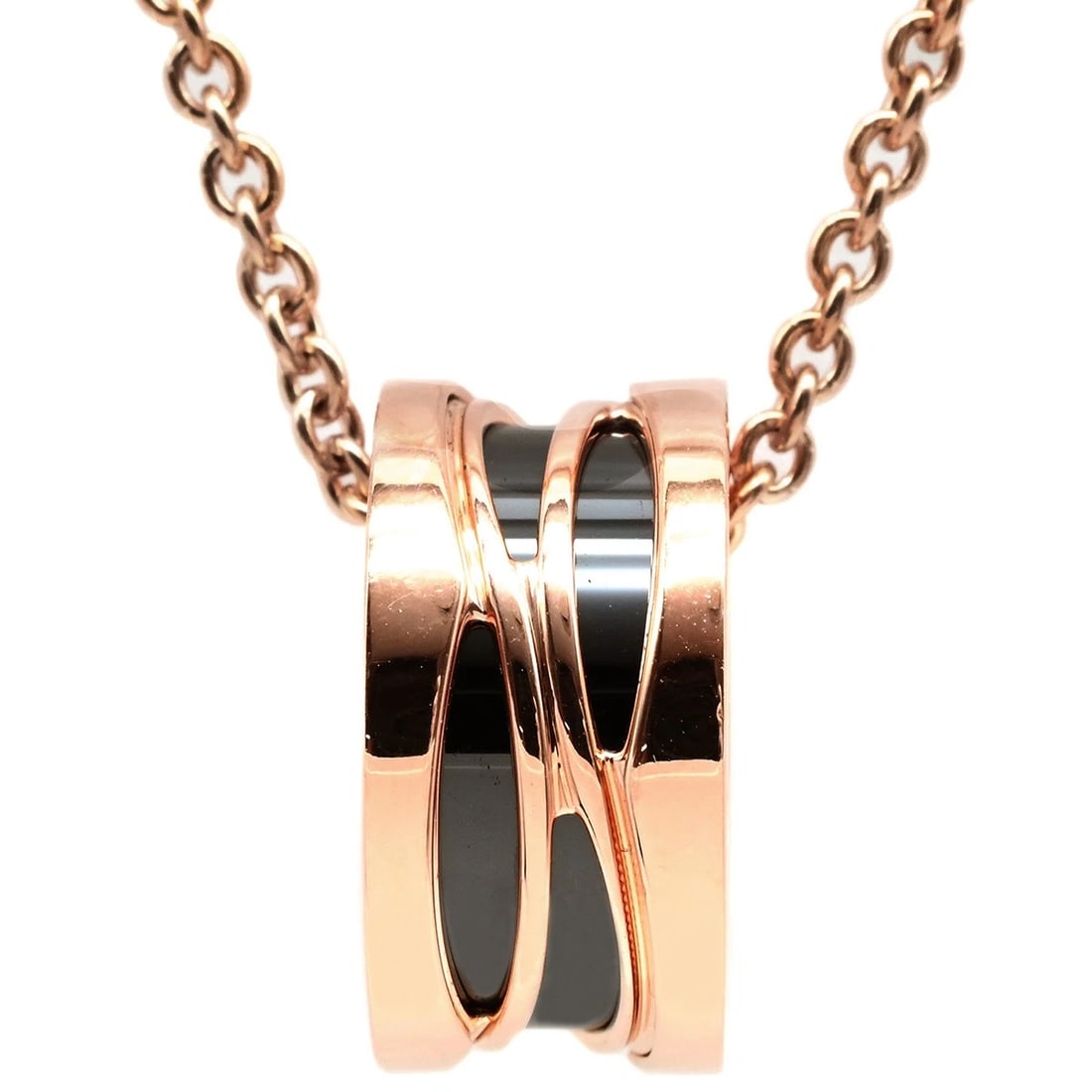 BVLGARI NECKLACE B.ZERO1 LEGEND NECKLACE 18K PINK GOLD: BVLGARI Necklace B.zero1 Legend Necklace 18K Pink Gold Brand: BVLGARI Type: Necklace Material: 18K Pink Gold/ceramic, Color: pink gold x black Size: Total Length:46cm Top(W)7.7mm x (H)15.3mm AdjUS