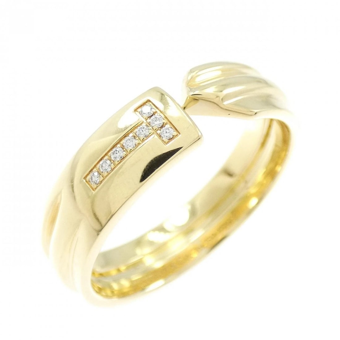 TIFFANY MODERN KEY RING: Tiffany Modern Key Ring Brand: Tiffany Type: Ring Material: 750 Yellow Gold, Main Stone Natural Color: Yellow Gold Size: 10 (US size) Accessories: None Accessories Notice: When purchasing