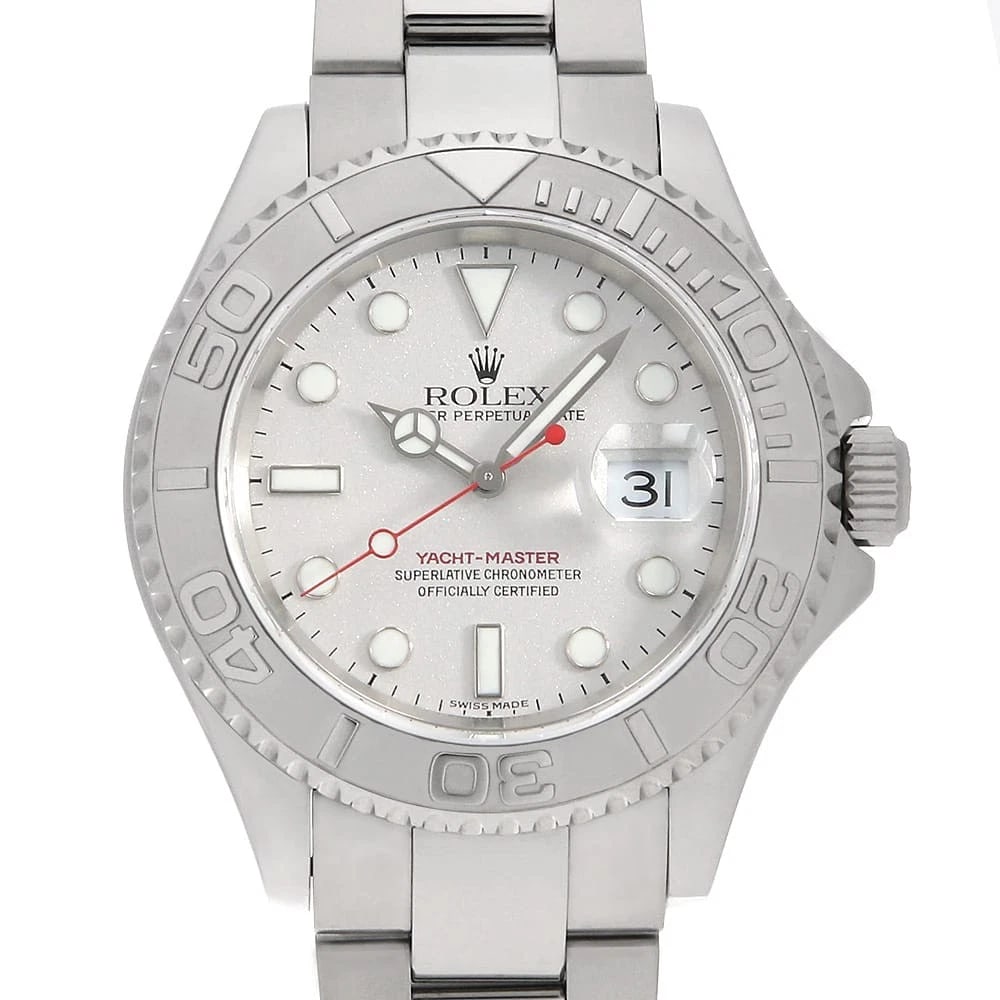 ROLEX YACHT MASTER SILVER K WATCH: ROLEX Yacht master Silver K Watch Brand: ROLEX Type: Wrist watch Material: Band Material Stainless Steel, Case Material Stainless Steel Color: Silver Size: Band Size 19cm (7.5inch), Case Size Case