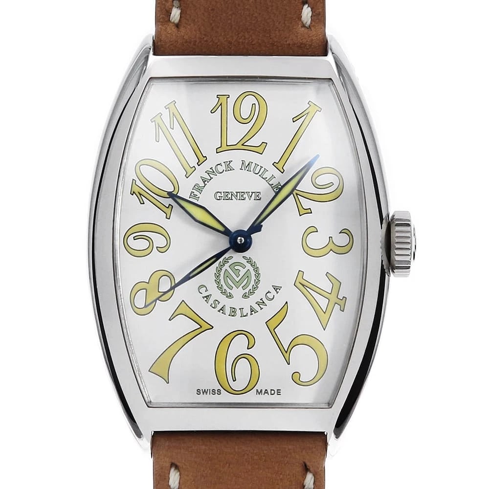 FRANCK MULLER CASABLANCA WATCH: FRANCK MULLER Casablanca Watch Brand: FRANCK MULLER Type: Wrist watch Material: Band Material Calfskin, Case Material Stainless Steel Color: White Size: Band Size None, Case Size Case:W45mm x H32m